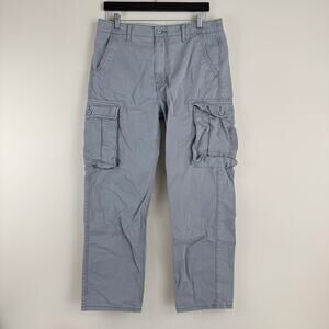 Levi's Pants Men's 33x32 (Act 33x29) Cargo Twill Gray Utility Pockets Casual